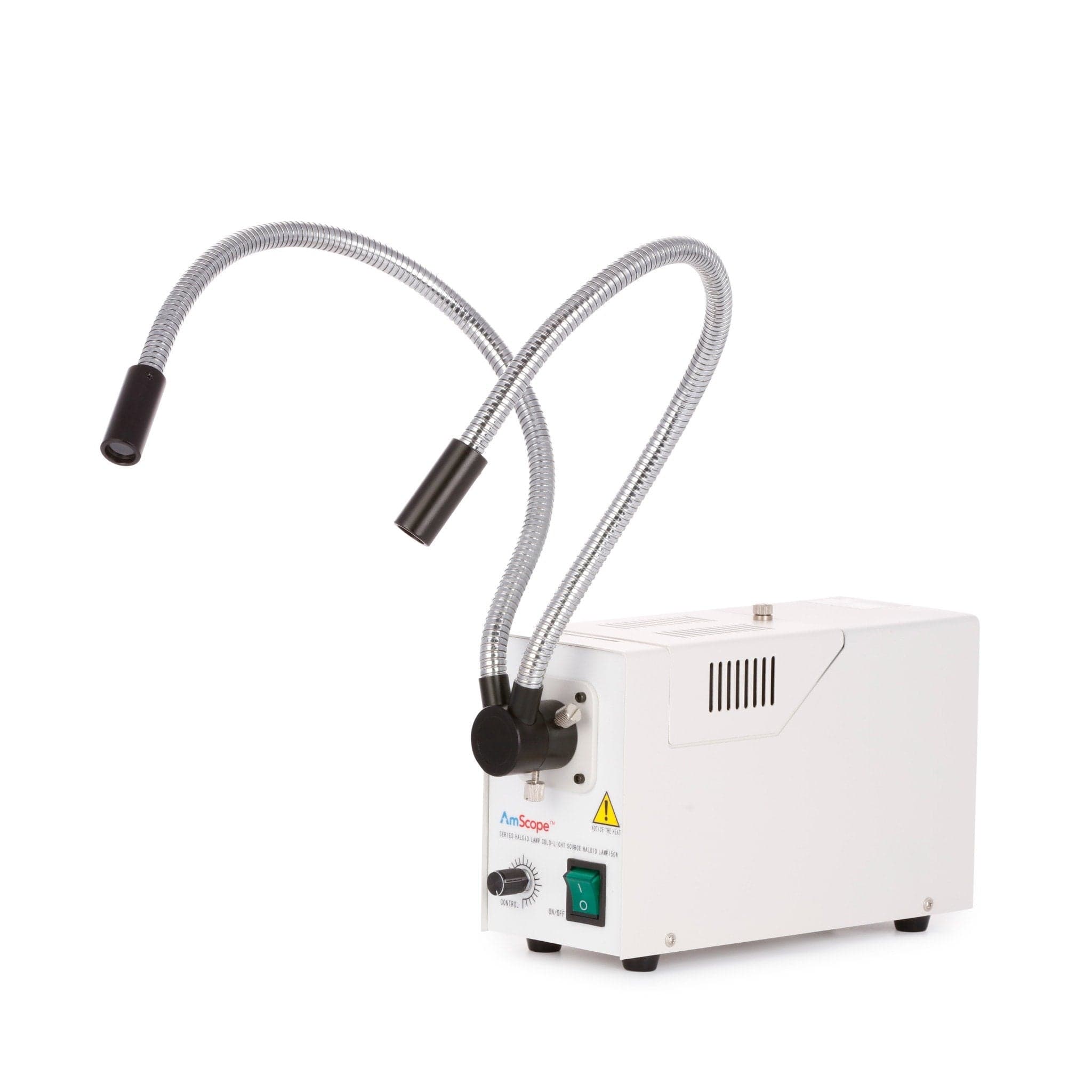 AmScope 150W Fiber Optic Dual Gooseneck Microscope Illuminator
