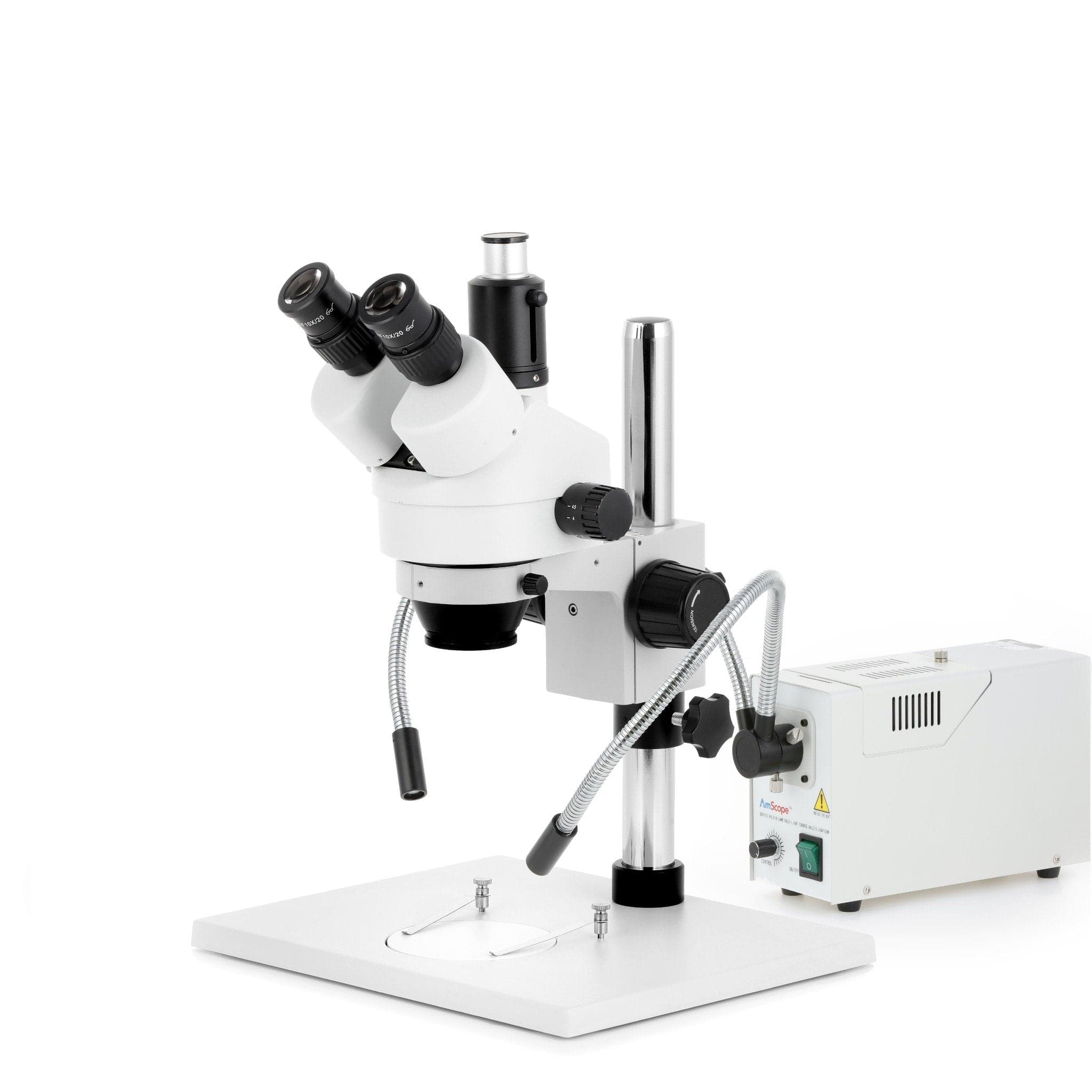 AmScope 150W Fiber Optic Dual Gooseneck Microscope Illuminator