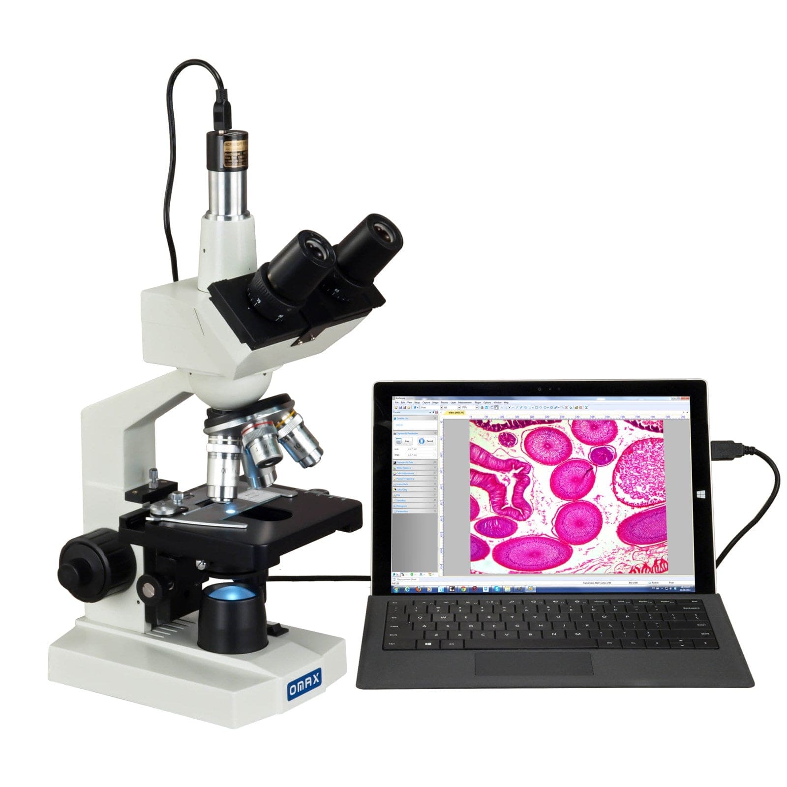 tomo OMAX M83E Series LED Trinocular Lab Compound Microscope 40X-2500X