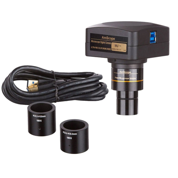 AmScope MU Series 10.0MP USB 3.0 Color CMOS C-Mount Microscope Camera