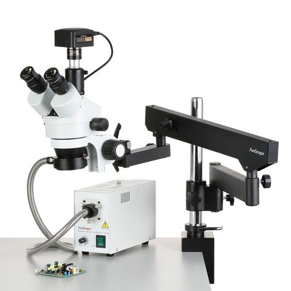 AmScope SM-8 Series Zoom Trinocular Stereo Microscope 3.5X-180X Magnif