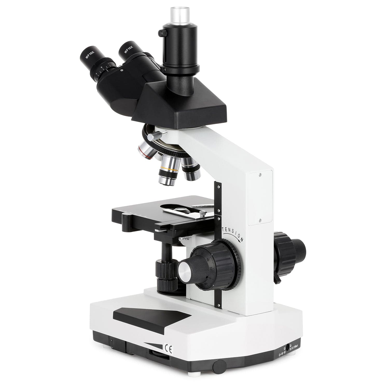 AmScope T490 Series Simul-Focal Biological Trinocular Compound Microscope with LED, 3D Mechanical Stage and Optional Digital Microscope