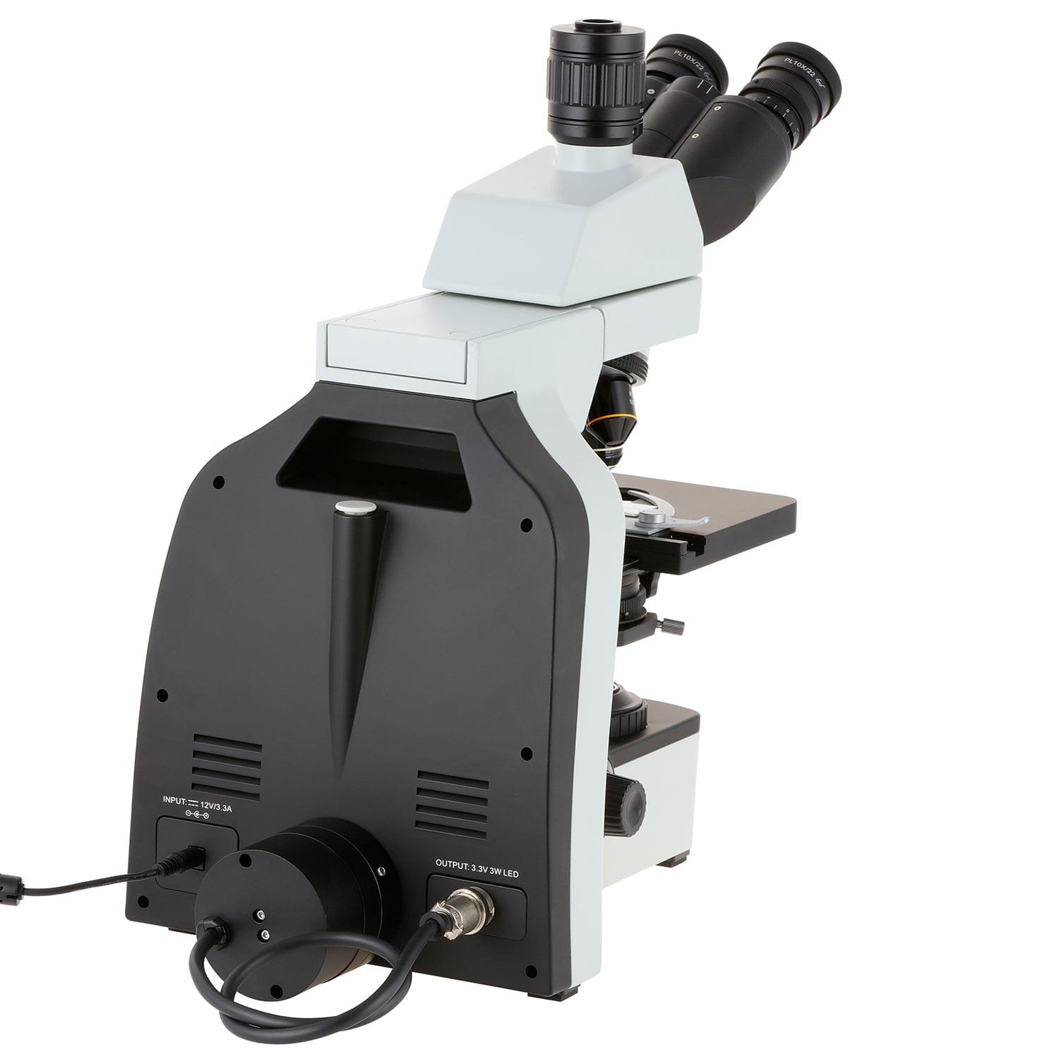 AmScope T800 Series Dual Illumination Infinity-Corrected Plan 3W LED Trinocular Compound Microscope with Optional Actively Cooled Digital Camera and 3D mechanical Stage