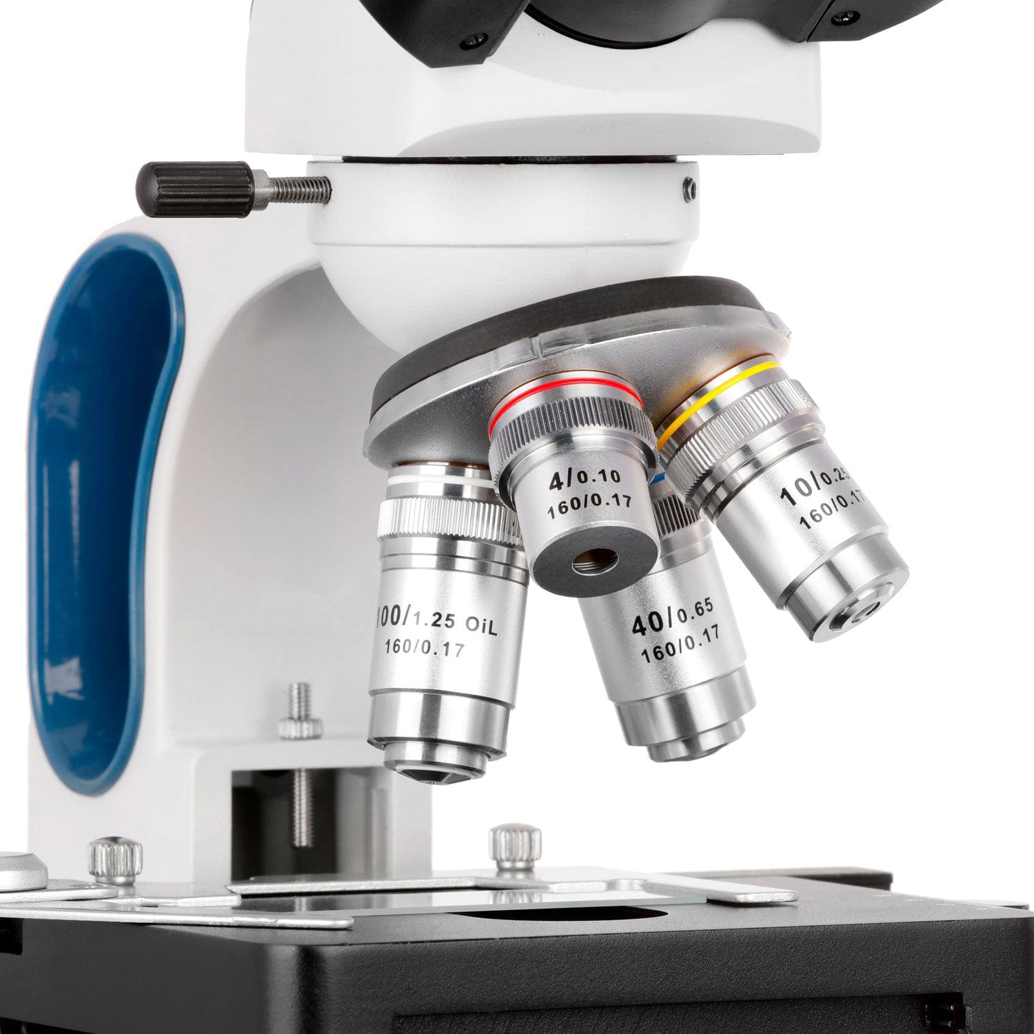 AmScope B270 Series Advanced Student & Professional Binocular Compound Microscope w/ Ergonomic Design, Microbe Resistant Coating, Optional Digital Camera, one set of 50 pack blank slides, 100 pack cover slips and 25 transfer pipettes