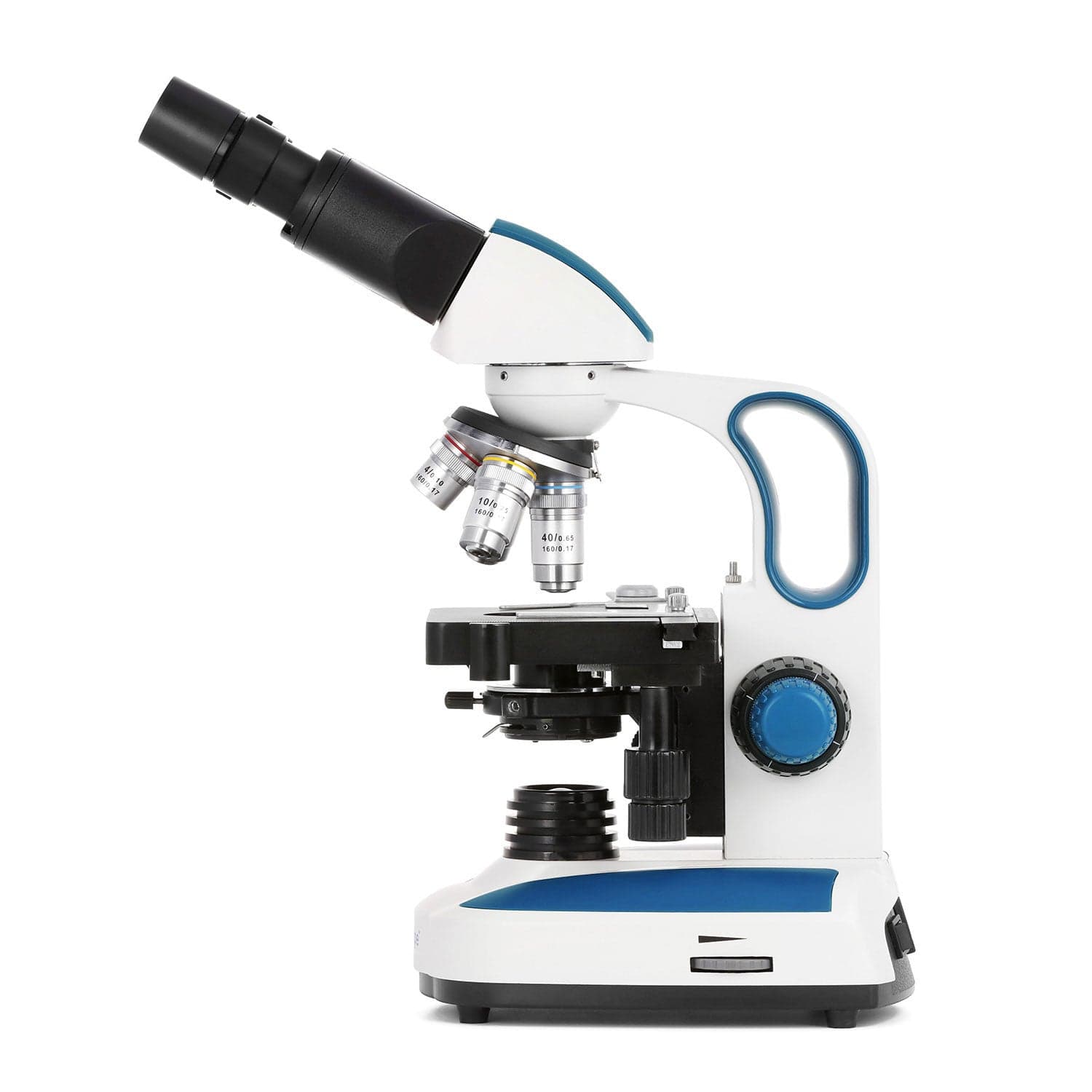 AmScope B270 Series Advanced Student & Professional Binocular Compound Microscope w/ Ergonomic Design, Microbe Resistant Coating, Optional Digital Camera, one set of 50 pack blank slides, 100 pack cover slips and 25 transfer pipettes