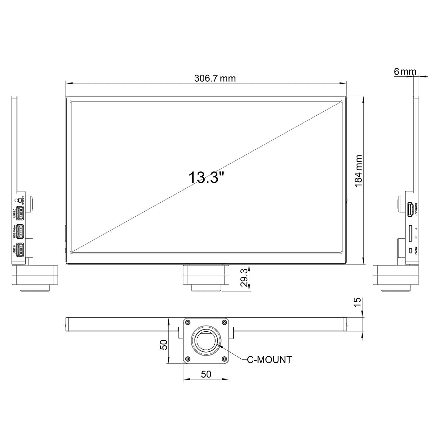 AmScope Digital Imaging System with 13.3" Screen