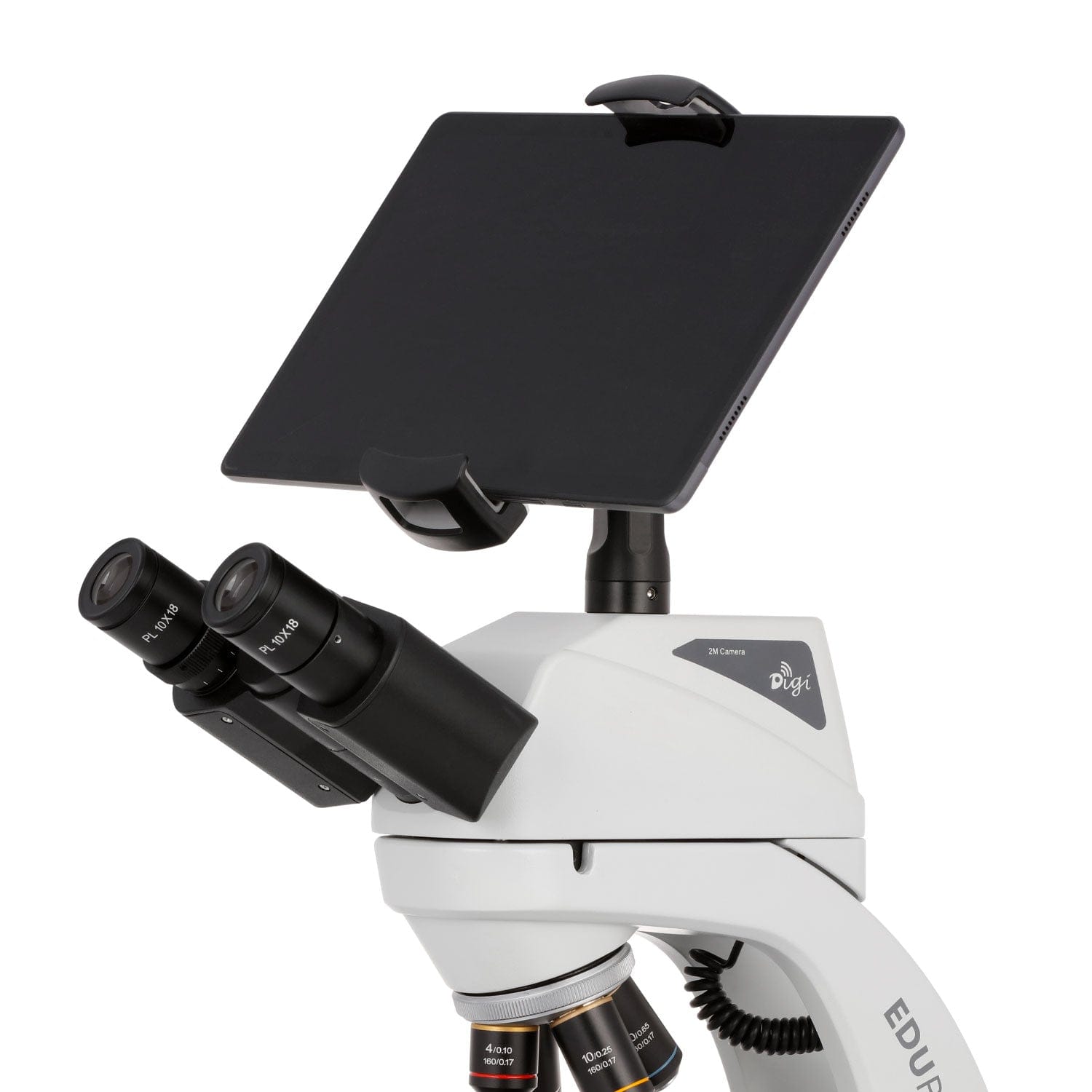 AmScope EDU550DM-2MP Digital Enabled Binocular Biological Microscope Integrated with 1000X Magnification and 3W LED Light Source includes a Wi-fi 2MP Camera Mechanical Stage