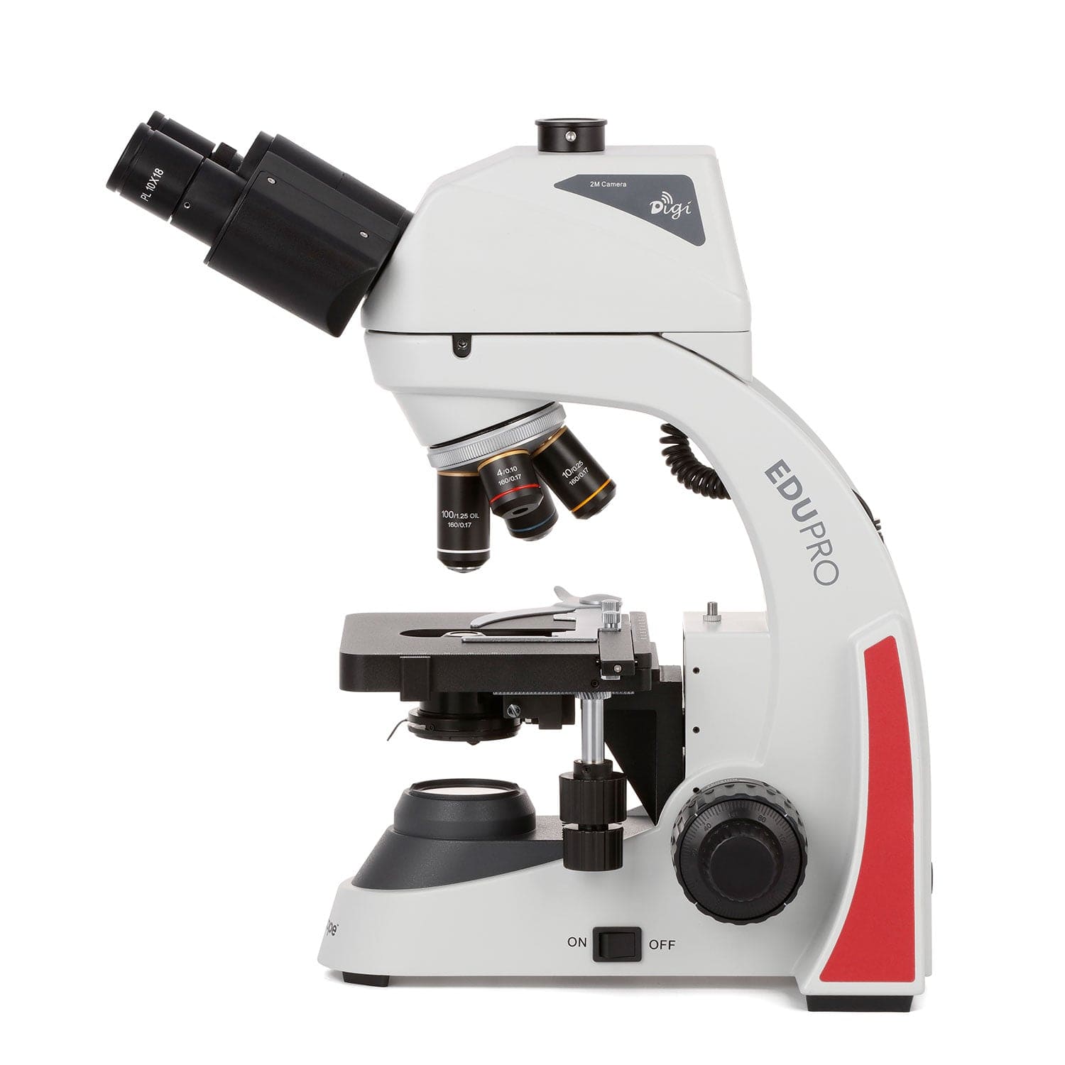AmScope EDU550DM-2MP Digital Enabled Binocular Biological Microscope Integrated with 1000X Magnification and 3W LED Light Source includes a Wi-fi 2MP Camera Mechanical Stage