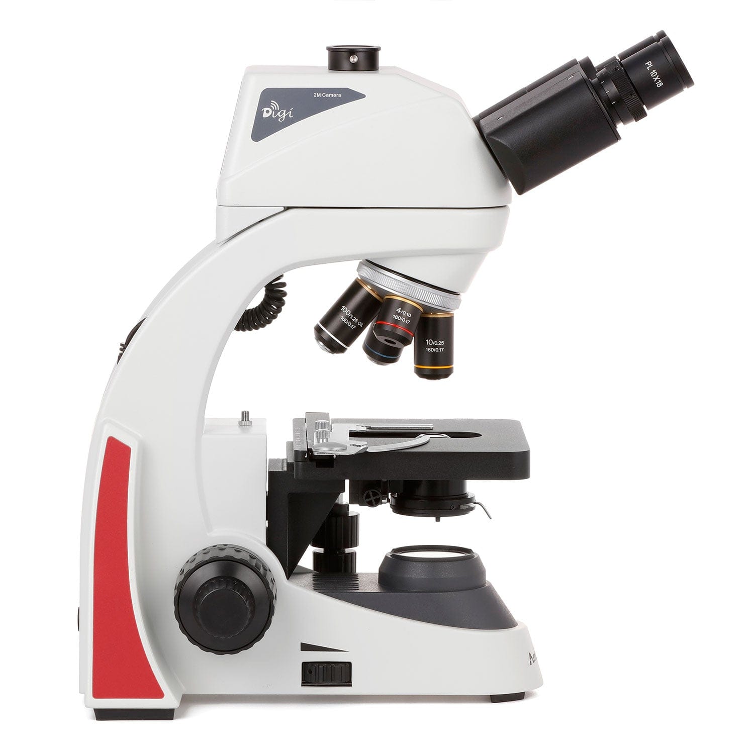 AmScope EDU550DM-2MP Digital Enabled Binocular Biological Microscope Integrated with 1000X Magnification and 3W LED Light Source includes a Wi-fi 2MP Camera Mechanical Stage