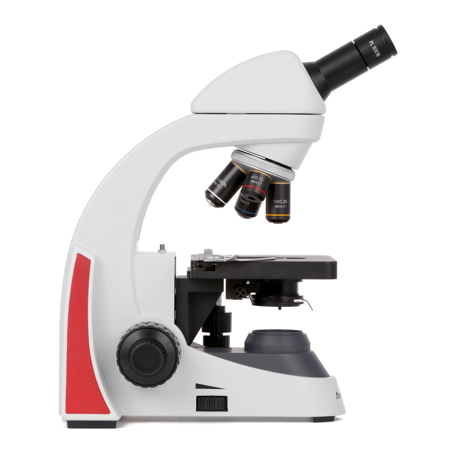 AmScope EduPro EDU550 Series Monocular Compound Microscope with 2-layer mechanical stage and 3W LED illumination