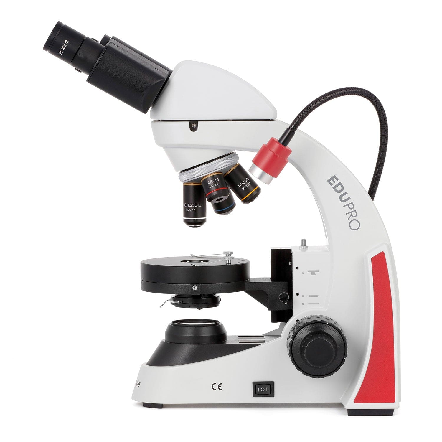 AmScope EDU552B Binocular with 1000X Magnification and 3W LED Light Source