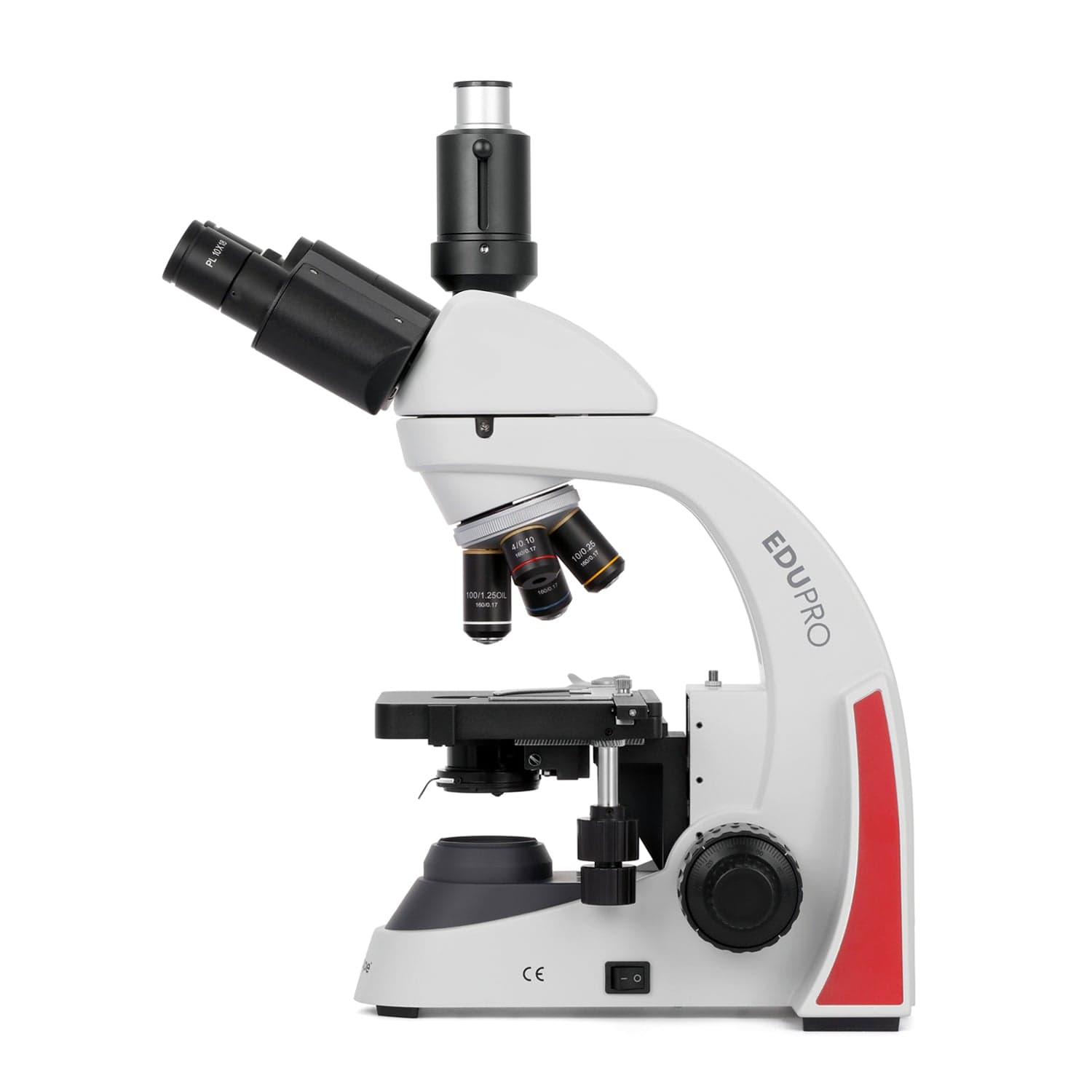 AmScope EduPro EDU550 Series Trinocular Compound Microscope with 2-layer mechanical stage and 3W LED illumination