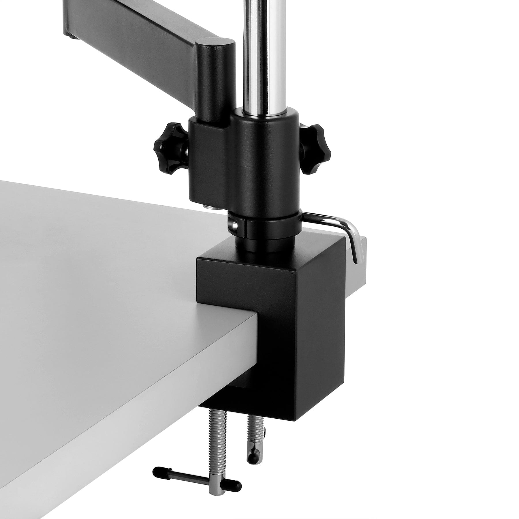 AmScope SM-8TW2-144S Trinocular Stereo Microscope and LED Light Source on a Articulating Arm with Pillar Stand and Clamp
