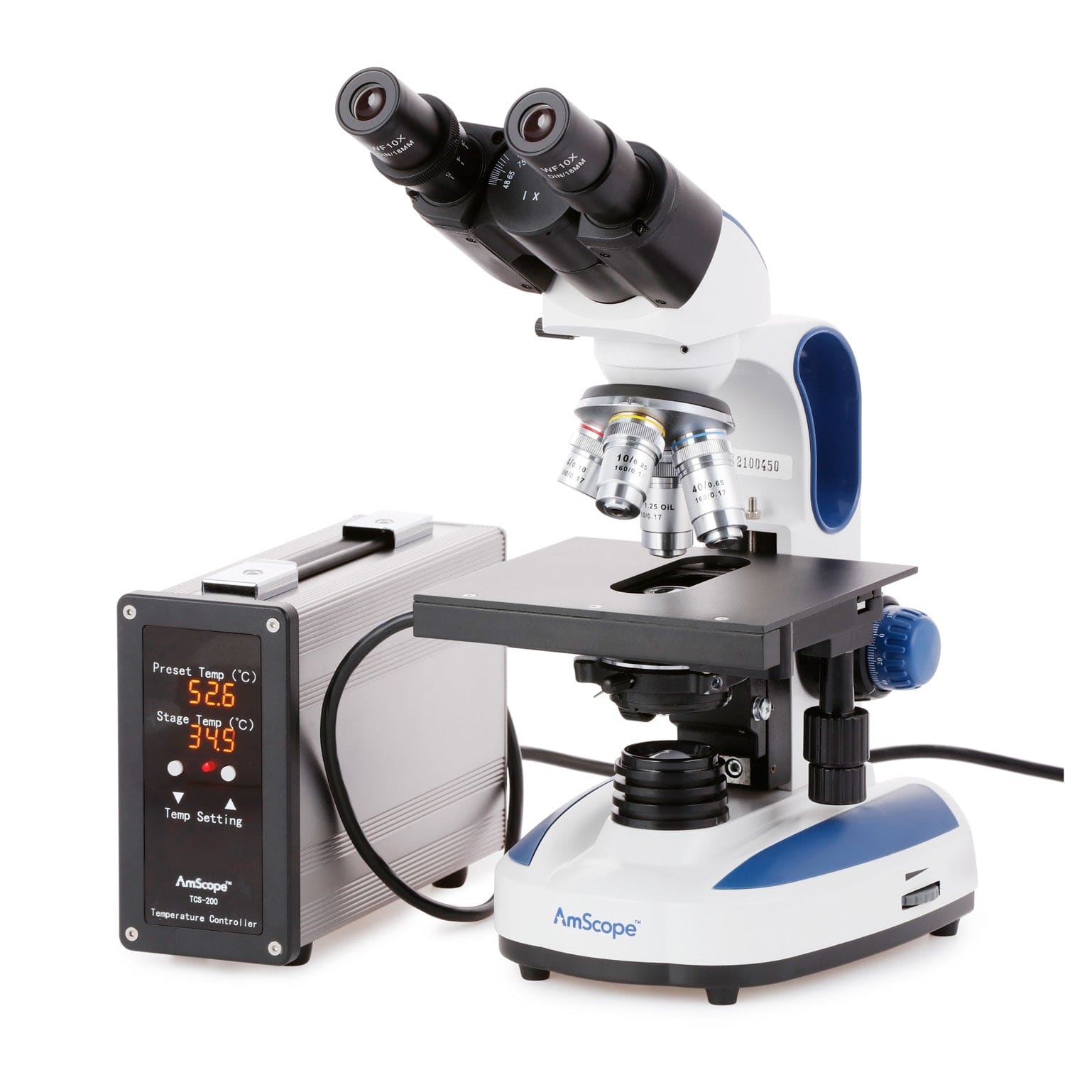 40X-2500X Advanced Student and Professional Compound Microscope w/  Temperature Control Stage Warmer and Slide Preparation Kit + Optional  Eyepiece