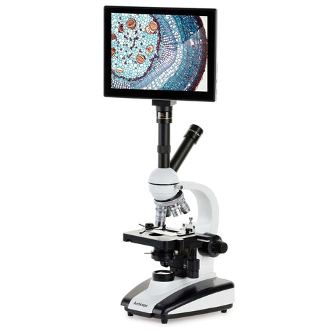 Dual-view Monocular LED Student Microscope w/ Mechanical Stage + 9.7