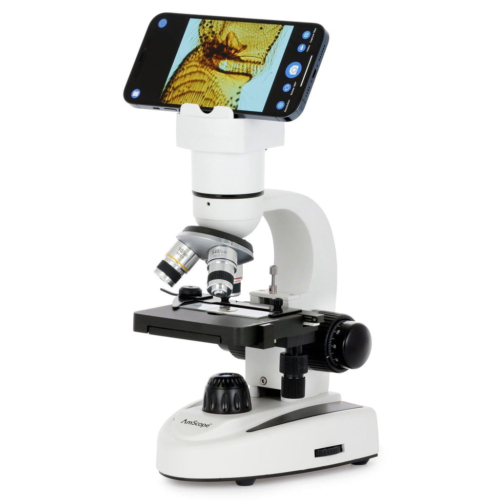 AmScope 2.0MP Wi-Fi Full HD 1080p Digital Compound Microscope with Mec