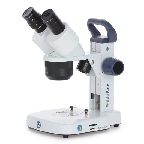 EduBlue 20X-40X Binocular Stereo Microscope with 2X/4X Objective Lenses on Dual Illumination Track Stand