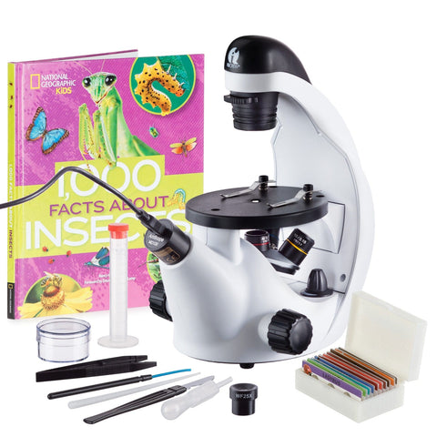 IQCrew 40X-500X  Inverted Microscope w/ Digital Camera, Kid's Friendly Software and Introductory Insect Exploration Kit