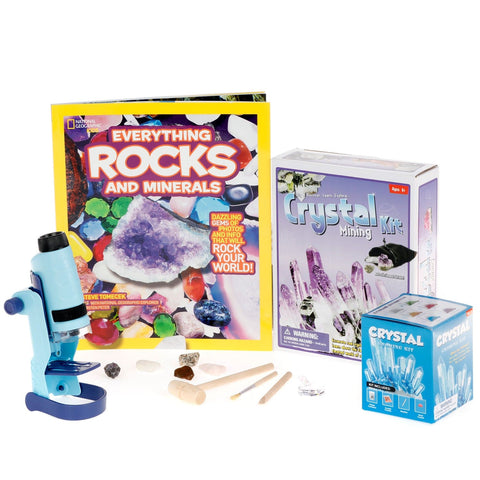 Natural Gemstone Adventurer Series Set featuring 60X-120X Portable LED Handheld Microscope, Ultimate Natural Gemstone Activity Set and more