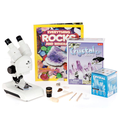 Natural Gemstone Adventurer  Series Set featuring Deluxe All-In-One Stereo Microscope, Ultimate Natural Gemstone Activity Set