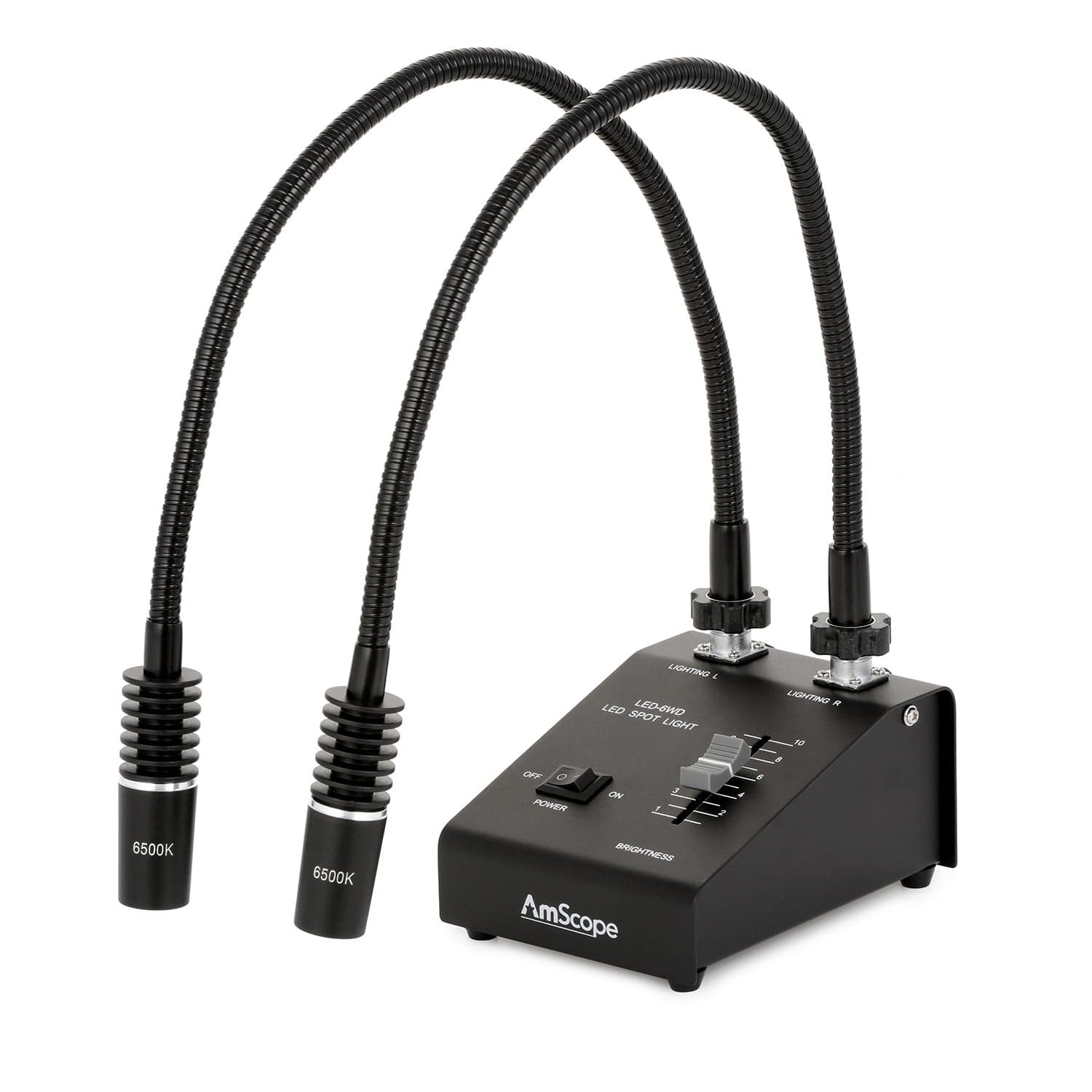 AmScope Powerful 6 Watt LED Dual Gooseneck Illuminator