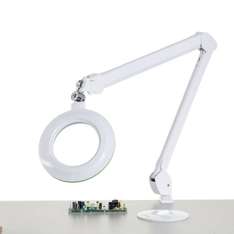 1.75X Magnification 5” Diameter Lens 3 Diopter LED Magnifying Lamp on Articulating Arm with Heavy-Duty Table Clamp