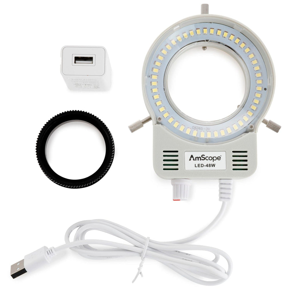 AmScope LED-48W Compact Illuminator Ring Light LED Light Source