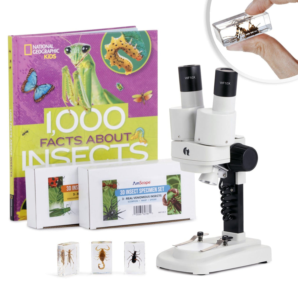 Amscope SE102Z-BKI-INST23 Stereo Microscope for Kids Industrial Inspec ...