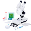 AmScope SE122 Series Deluxe All-In-One Portable Stereo Microscope 30X Magnification with LED Dual-Illumination and Accessory Kit