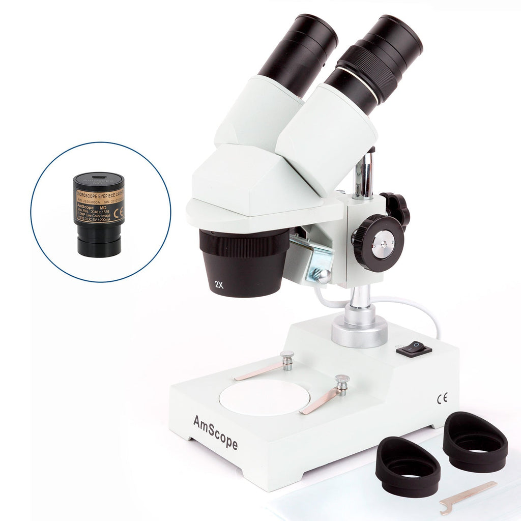 Angled Microscope Binocular Compact Multi-Lens Stereo Microscope w/Reverse Angled Head ...
