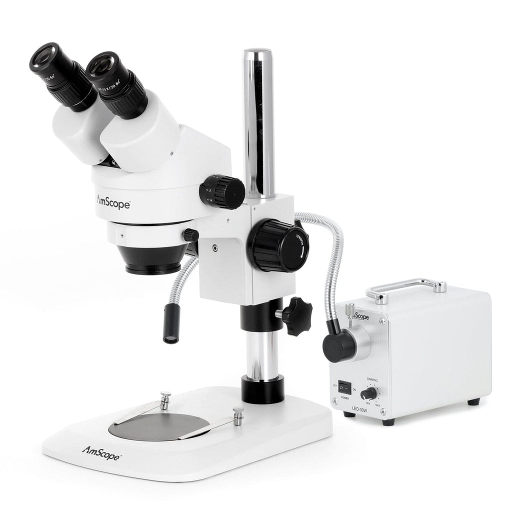 AmScope SM-1 Series Zoom Binocular Stereo Microscope with 30W LED Sing
