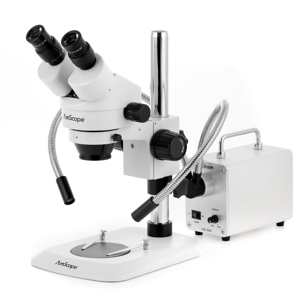 AmScope SM-1 Series Zoom Binocular Stereo Microscope with 30W LED Dual