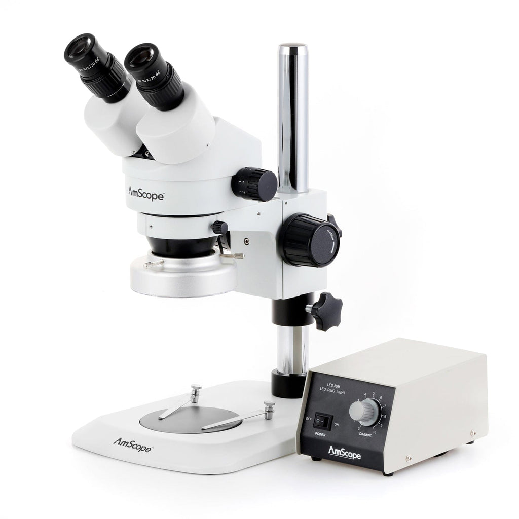 AmScope SM-1 Series Zoom Binocular Stereo Microscope with Heavy Duty 8