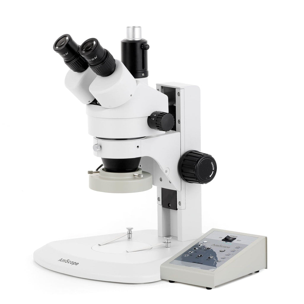 AmScope SM-1 Series Zoom Trinocular Stereo Microscope with 80 LED Dire