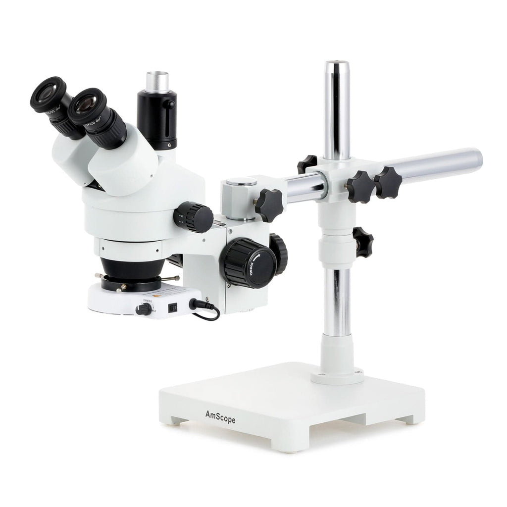 AmScope SM-3 Series Zoom Trinocular Stereo Microscope with 80 LED Comp
