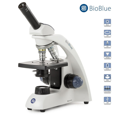 BioBlue Monocular Portable Compound Microscope