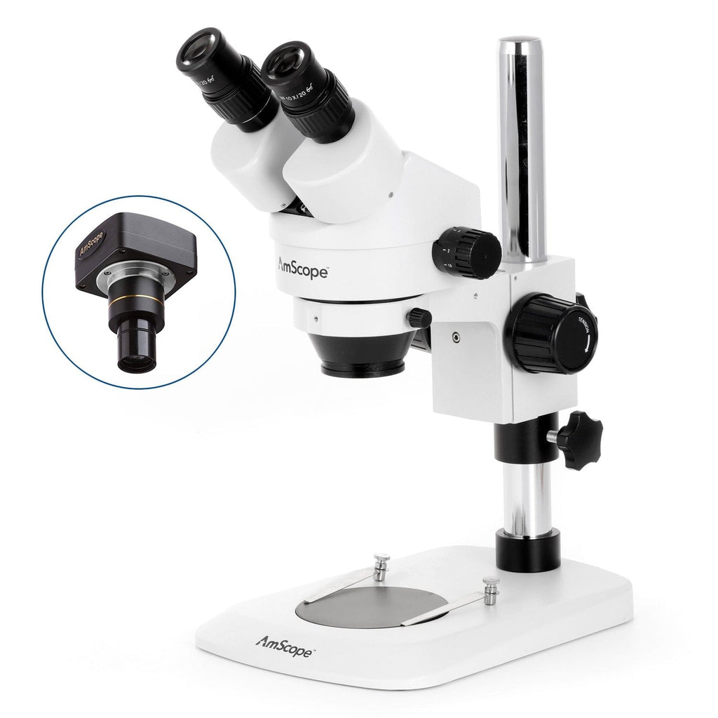 AmScope SM-1 Series Zoom Binocular Stereo Microscope with 56 LED Compa