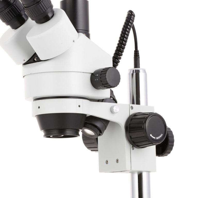 AmScope SM-2 Series Trinocular Stereo Microscope on Pillar Stand with LED Dual Lights and HDMI Optional Digital Camera