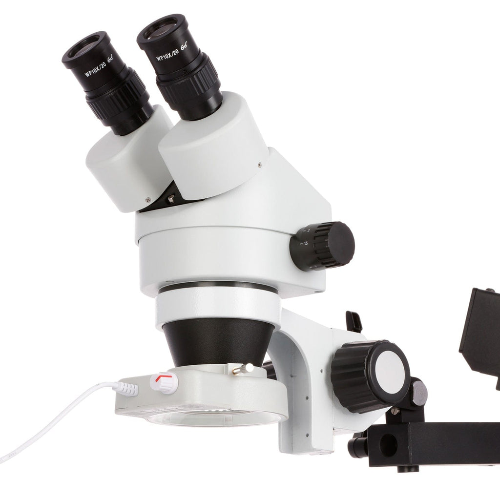 AmScope SM-7B Series Binocular Zoom Stereo Microscope 7X-45X on Articu
