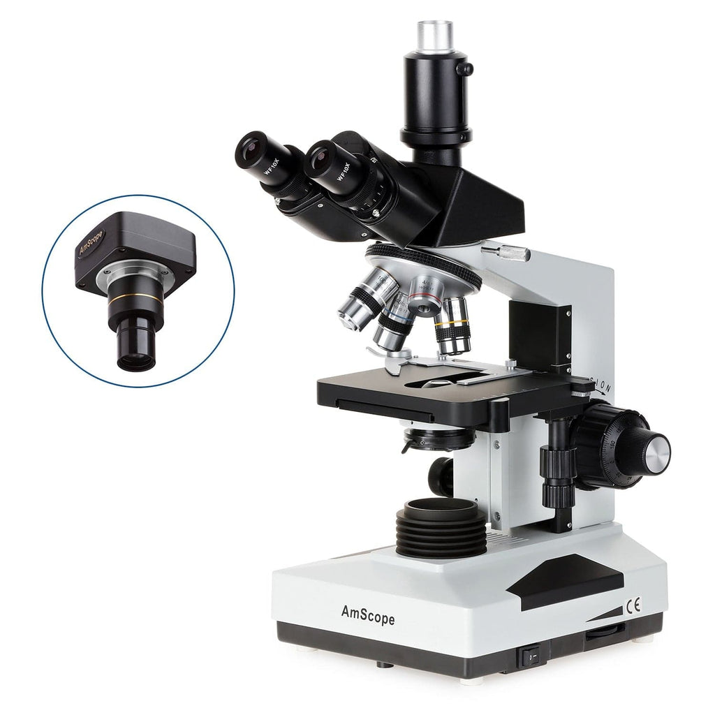 AmScope T490 Series Simul-Focal Biological Trinocular Compound Microsc