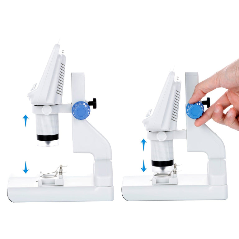 Amscope DM140 Digital Compound Microscope for Kids – Up to 220X Top & Bottom LED Illumination LCD Screen, Photo & Video Capture, STEM Learning