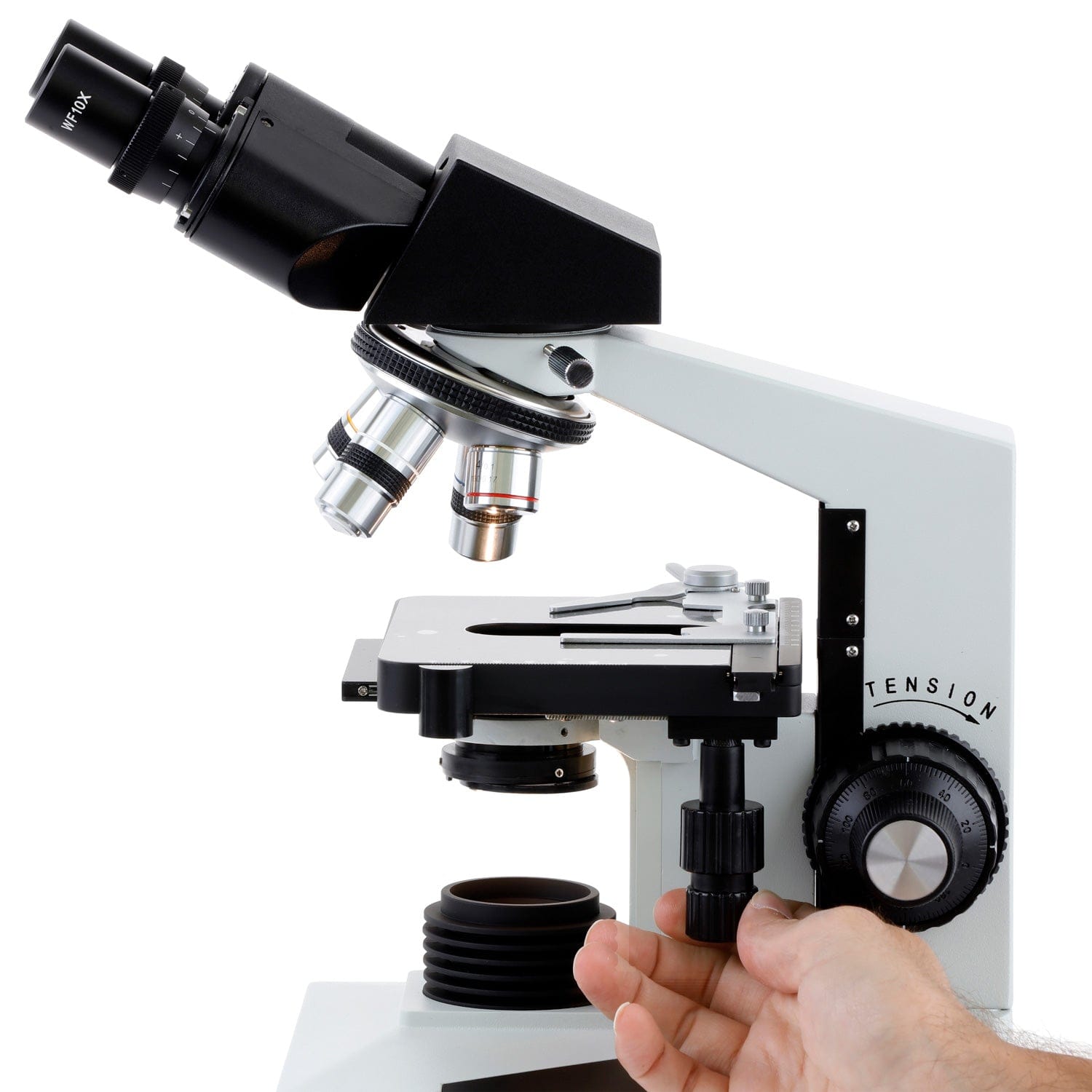 AmScope B490 Series Professional Biological Binocular Compound Microscope With 20W Halogen, 3D Mechanical Stage and Optional Digital Camera