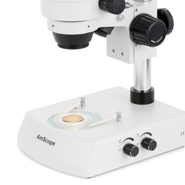 AmScope SM-2 Series Trinocular Stereo Microscope on Pillar Stand with LED Dual Lights and HDMI Optional Digital Camera