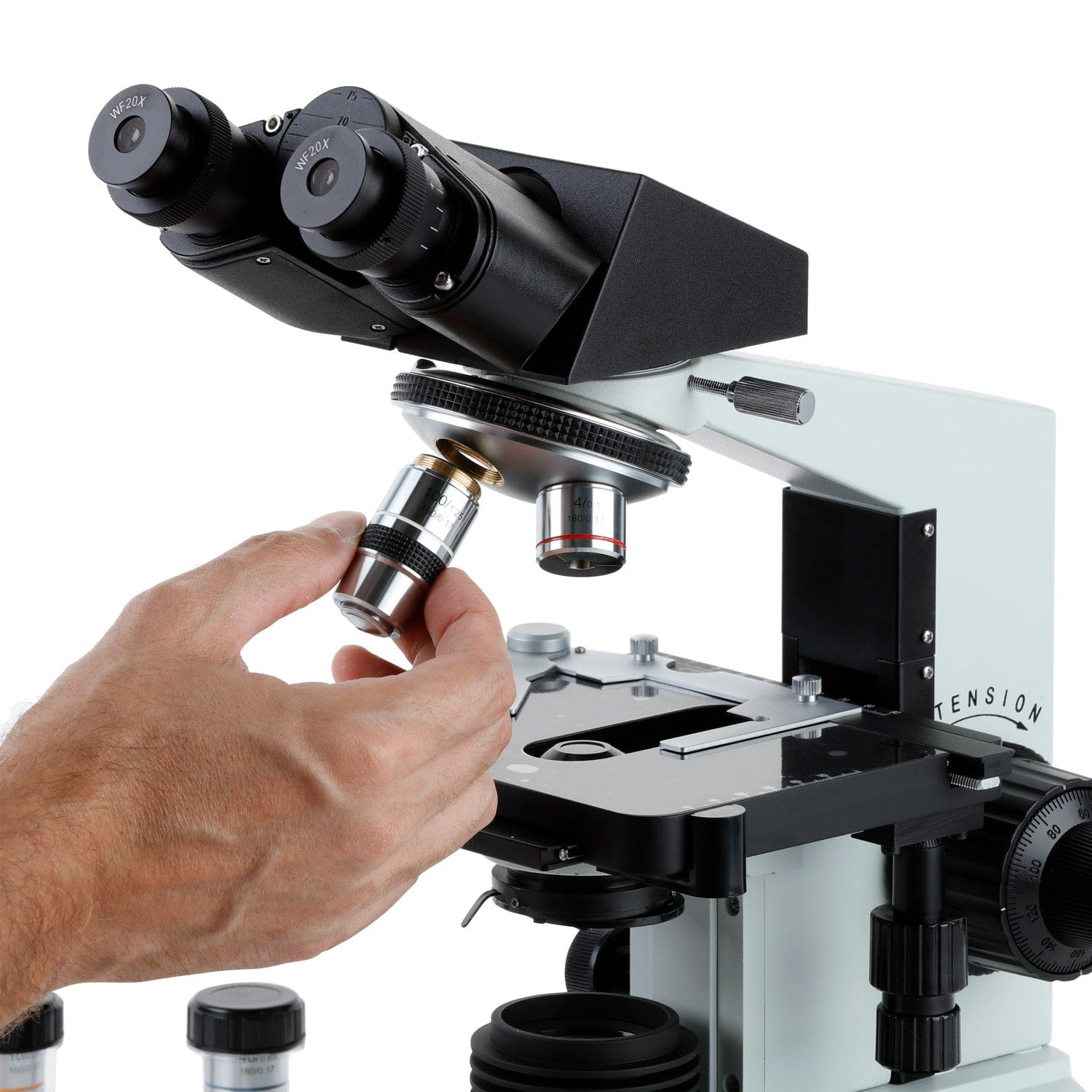 AmScope B490 Series Professional Biological Binocular Compound Microscope With 20W Halogen, 3D Mechanical Stage and Optional Digital Camera