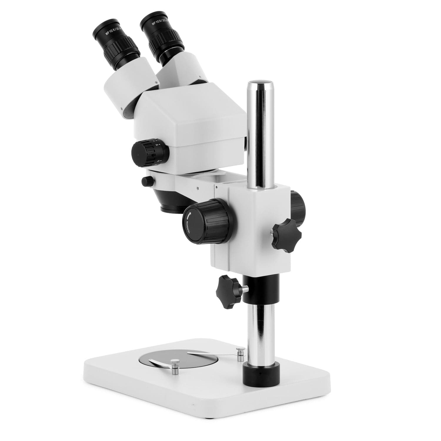 AmScope SM-1B Series Inspection and Dissecting Binocular Zoom Stereo Microscope with 144 LED Compact Ring Light and Optional Digital Camera on Compact Pillar Stand