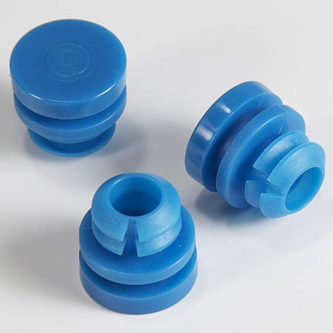 Globe Scientific BECKMAN: 13mm Plug Cap for IDS Beckman Specimen Automation Track (2nd Generation), Blue, 500/Bag