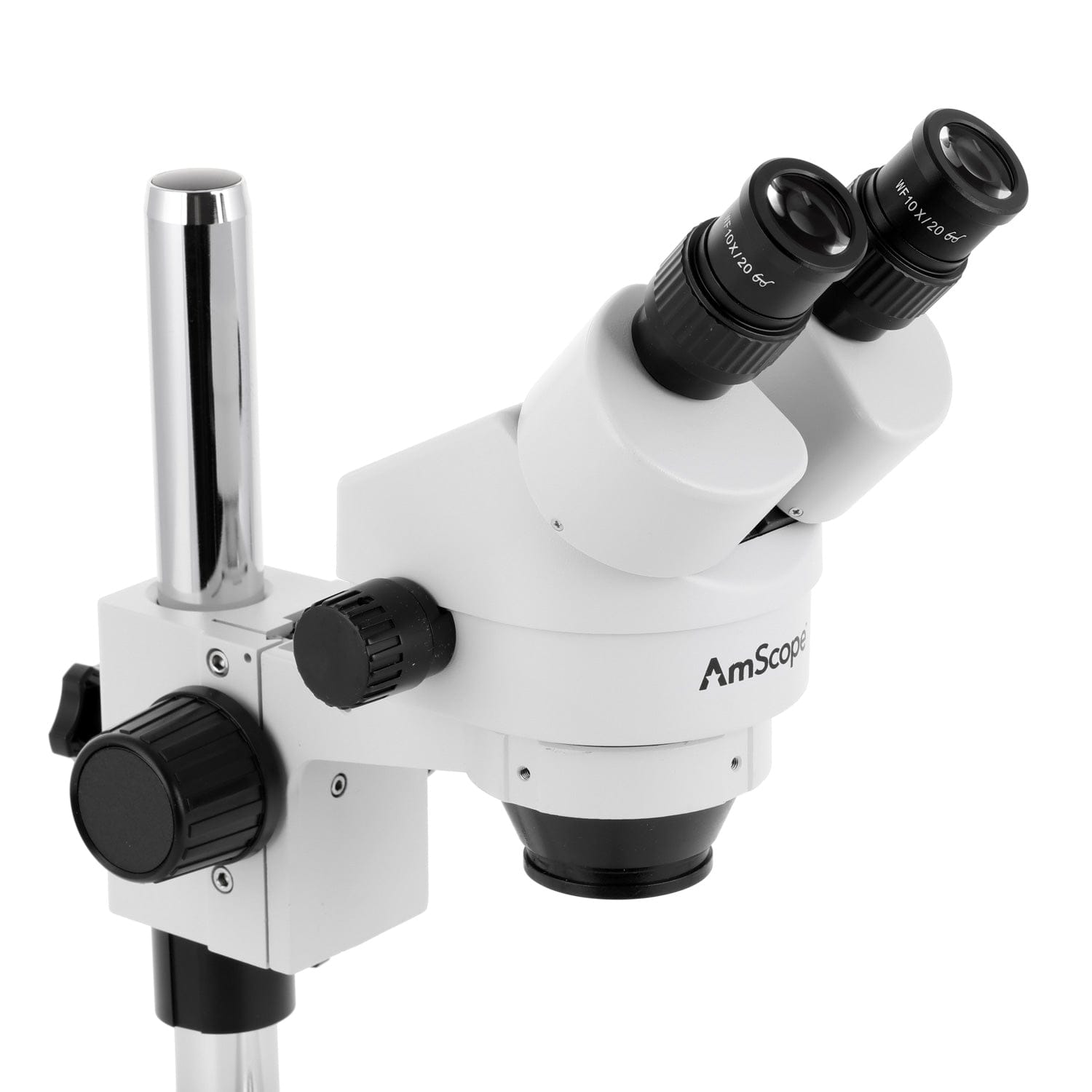 AmScope SM-1B Series Inspection and Dissecting Binocular Zoom Stereo Microscope with 144 LED Compact Ring Light and Optional Digital Camera on Compact Pillar Stand