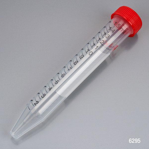 Globe Scientific Diamond MAX Sterile Polypropylene Centrifuge Tube w/Attached Red Flat Top Screw Capand Printed Graduations