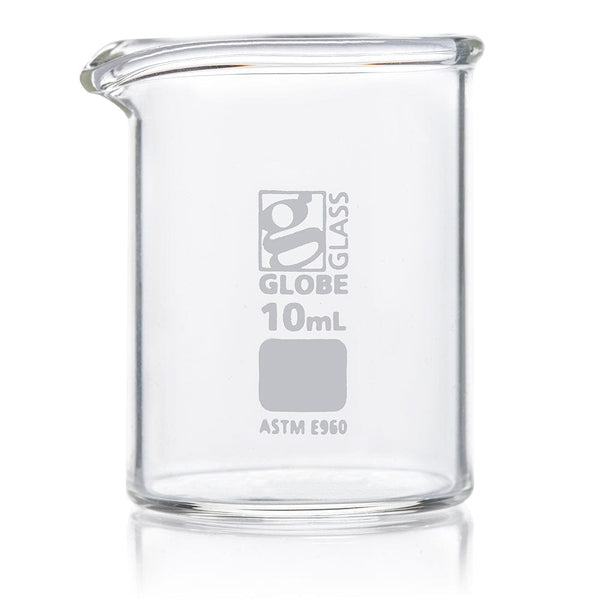 20mL Beaker, Globe Glass, Low Form Griffin Style, 48-Case (8010020)