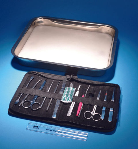United Scientific Dissecting Instruments, Deluxe Set Of 14 With Dissecting Tray